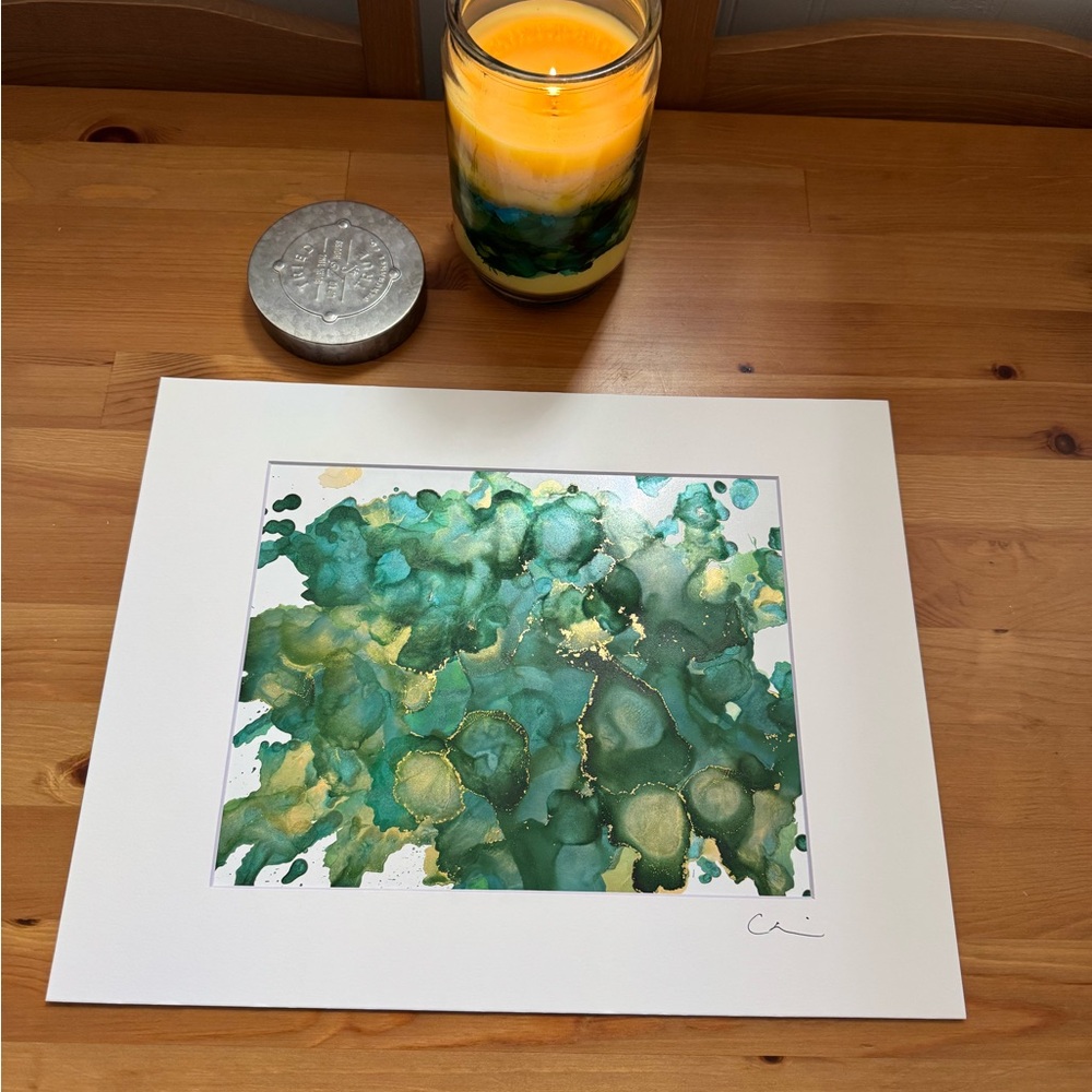 New Original Signed Artwork Alcohol Ink on Paper 198
